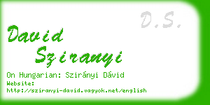 david sziranyi business card
