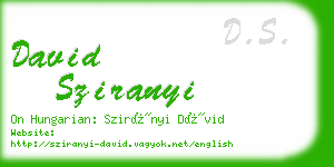 david sziranyi business card